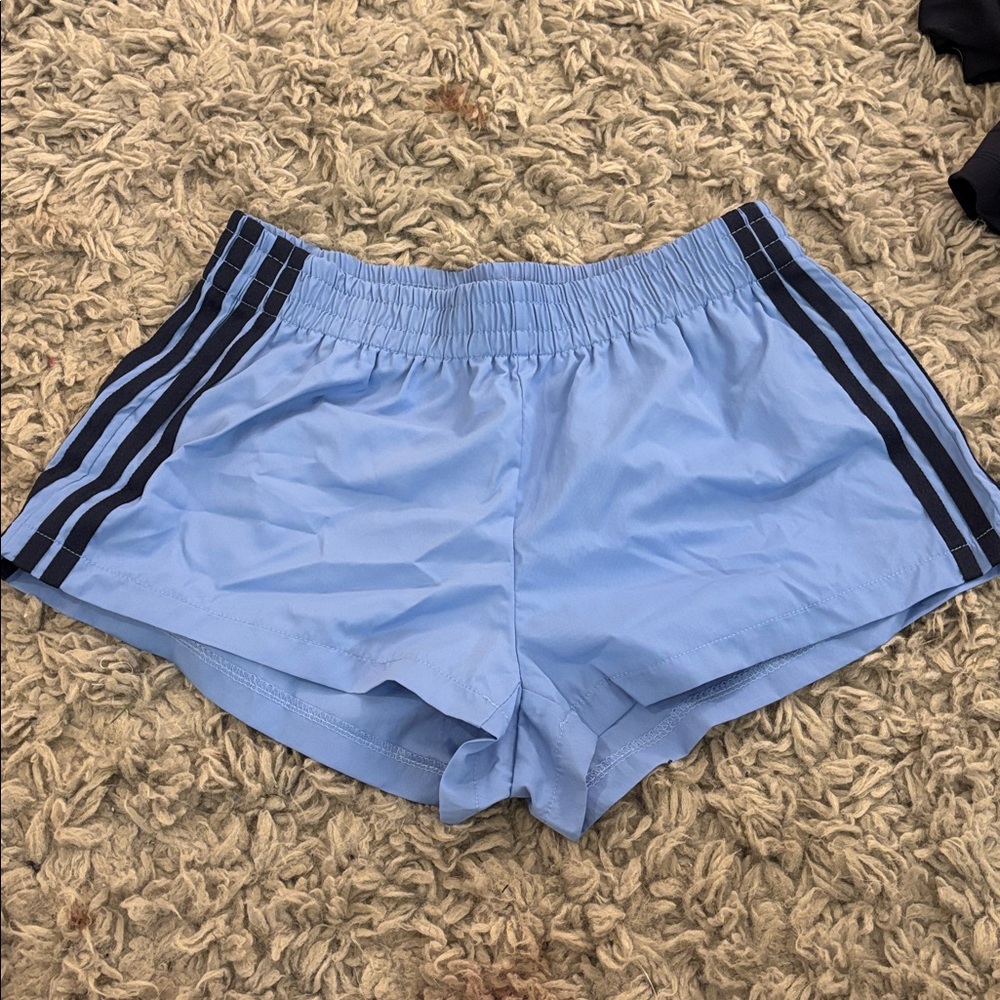 NWOT Edikted Light Blue Athletic Shorts with Stripes